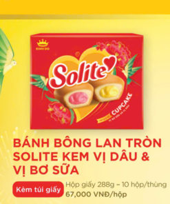 Bánh bông lan kem solite tròn vị dâu & bơ sữa