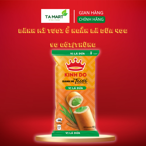 Bánh mì tươi Kinh Đô ổ ngắn lá dứa 40g