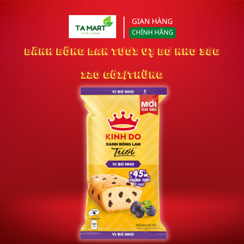 Bông Lan Tươi vị Bơ Nho Kinh Đô 38g